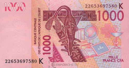 Банкноты Сенегала Сенегал 1000 франков 2022 фото из магазина евромонета.рф