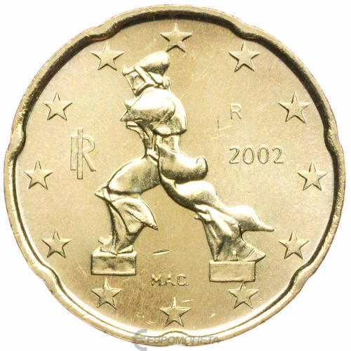 Италия 20 евроцентов ( центов ) 2002