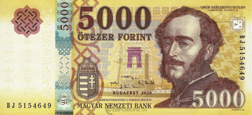Банкноты Венгрии Венгрия 5000 форинтов 2020 фото из магазина евромонета.рф