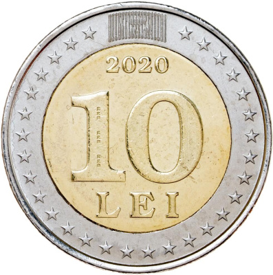 Молдавия 10 лей 2020 30 лет Национальному флагу Молдавии  фото из магазина евромонета.рф 1