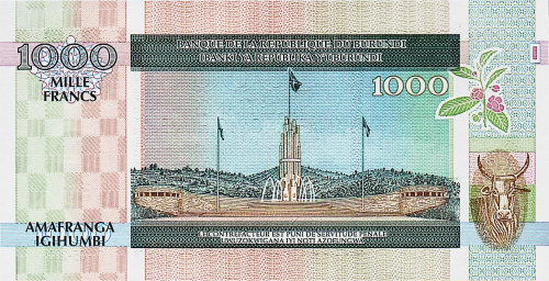 Банкноты Бурунди Бурунди 1000 франков 2009 фото из магазина евромонета.рф
