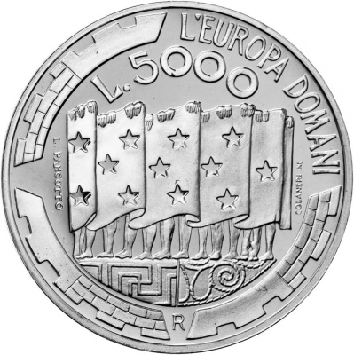Сан Марино набор 2 монеты 5000/10000 лир 1999 Европейский союз. Пруф box  фото из магазина евромонета.рф 1