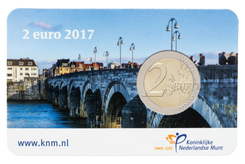 Нидерланды 2 евро 2017 ( знак мост ). Блистер