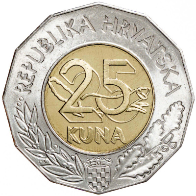 Хорватия 2011 25 кун Подписание договора о вступлении в Европейский союз  фото из магазина евромонета.рф 1
