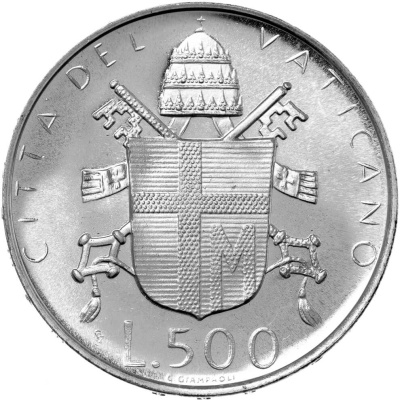 Ватикан 500 лир 1979 Иоанн Павел II - I  фото из магазина евромонета.рф 1