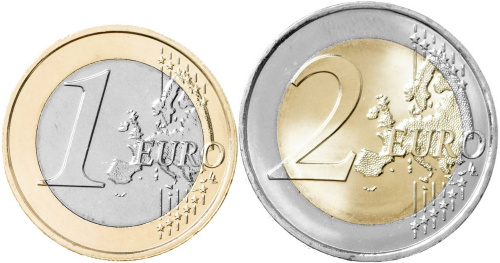 Монако набор монет 1 и 2 евро 2024/2025 (два портрета)