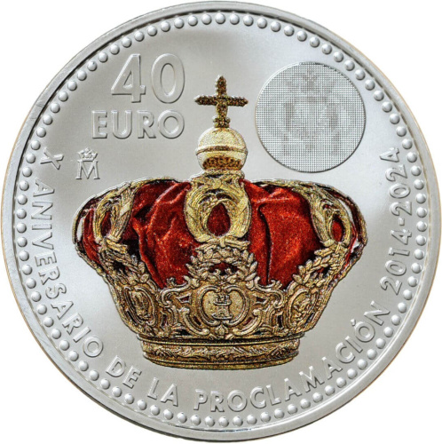 Коллекционная монета Европы Испания 40 евро 2024 10-я годовщина коронации Филиппа VI | Интернет-магазин евромонета.рф 
