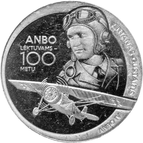 Коллекционная монета Европы Литва 1,5 евро 2025 Самолет ANBO | Интернет-магазин евромонета.рф 