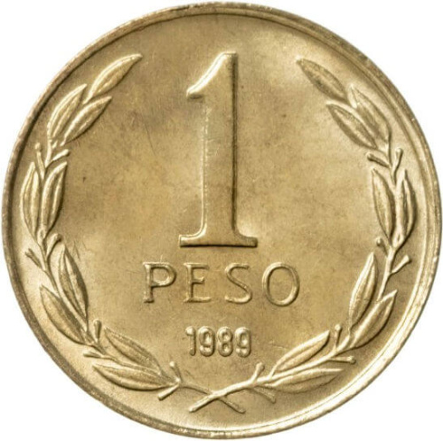 Монеты Чили Чили 1 песо 1989 фото из магазина евромонета.рф
