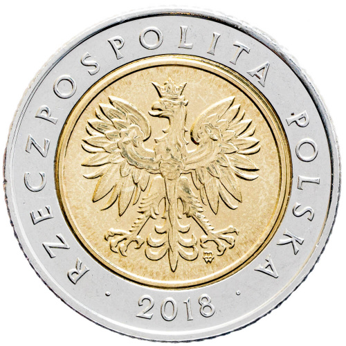 Монеты Польши Польша 2018 5 злотых Независимость фото из магазина евромонета.рф