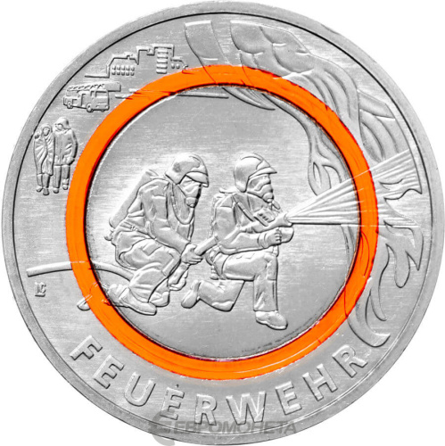 Коллекционная монета Европы Германия 10 евро 2023 На службе общества - пожарная служба. ( J ) | Интернет-магазин евромонета.рф 