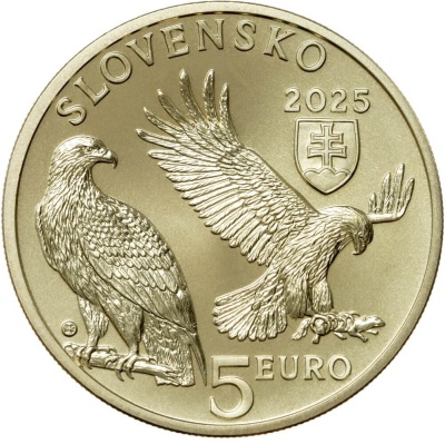 Коллекционная монета Словакия 5 евро 2025 Восточный имперский орел фото из магазина евромонета.рф 1