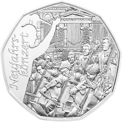 Коллекционная монета Европы Австрия 5 евро 2016 Новогодний концерт. Серебро | Интернет-магазин евромонета.рф 