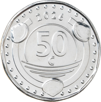 Монеты Кюрасао Кюрасао 50 центов 2026 Чемпионат мира по футболу 2026 года фото из магазина евромонета.рф