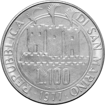Сан Марино 100 лир 1977  фото из магазина евромонета.рф 1