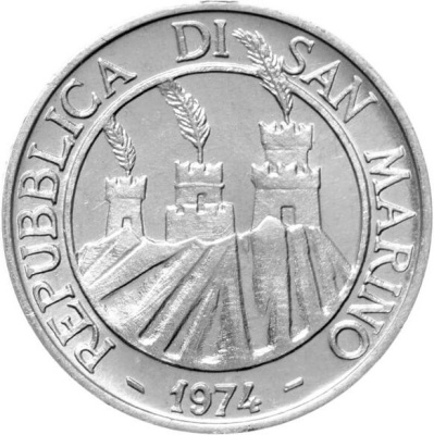 Сан Марино 1 лира 1974  фото из магазина евромонета.рф 1