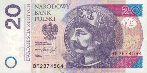 Банкноты Польши Польша 20 злотых 2016 фото из магазина евромонета.рф