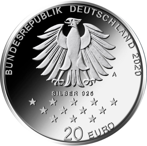 Коллекционная монета Европы Германия 20 евро 2020 300 лет со дня рождения Барона Мюнхгаузена | Интернет-магазин евромонета.рф 