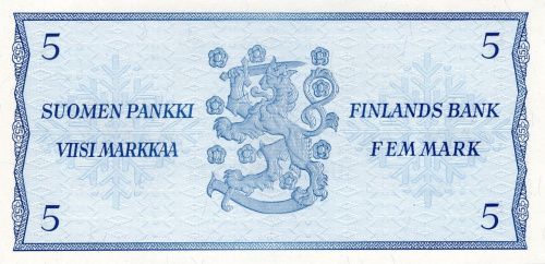 Банкноты Финляндии Финляндия 5 марок 1963 P#99 фото из магазина евромонета.рф