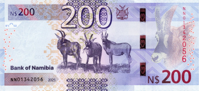 Намибия 200 долларов 2025  фото из магазина евромонета.рф 1