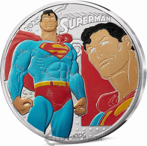 Коллекционная монета Европы Франция 50 евро 2025 DC Comics - Супермен | Интернет-магазин евромонета.рф 