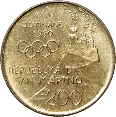 Сан Марино 200 лир 1980  фото из магазина евромонета.рф 1