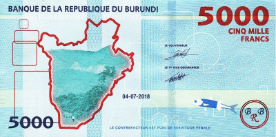Бурунди 5000 франков 2018  фото из магазина евромонета.рф 1