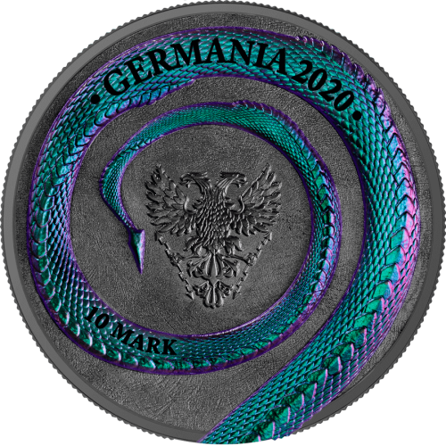 Germania Mint Germania Mint 2020 10 марок Мифические звери: Фафнир. Высокий рельеф фото из магазина евромонета.рф