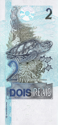 Банкноты Бразилии Бразилия 2 реала 2009 фото из магазина евромонета.рф