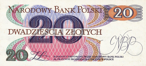Банкноты Польши Польша 20 злотых 1982 фото из магазина евромонета.рф