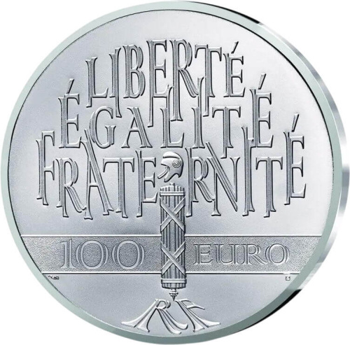 Коллекционная монета Европы Франция 100 евро 2025 Французкий Гений - Гений Свободы | Интернет-магазин евромонета.рф 