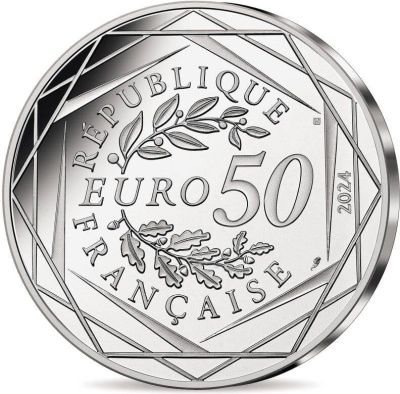 Коллекционная монета Франция 50 евро 2024 Талисман - Вперед на Олимпийские игры фото из магазина евромонета.рф 2