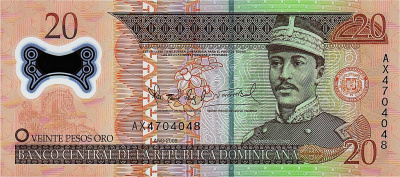 Юбилейная монета Доминиканская республика 20 песо 2009 (полимер) фото в интернет-магазине евромонета.рф