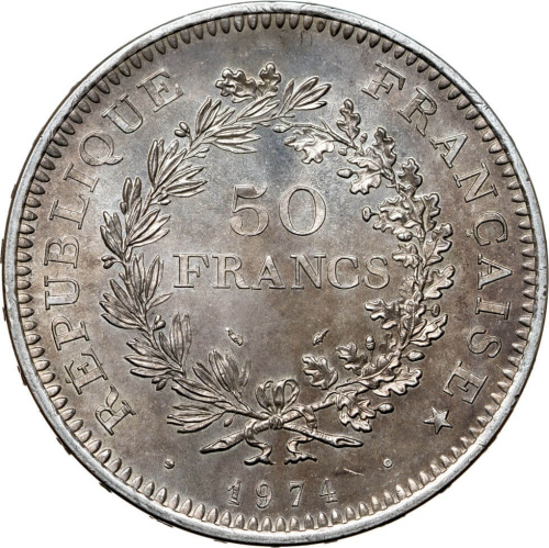 Франция  Франция 50 франков 1974 Геркулес фото из магазина евромонета.рф