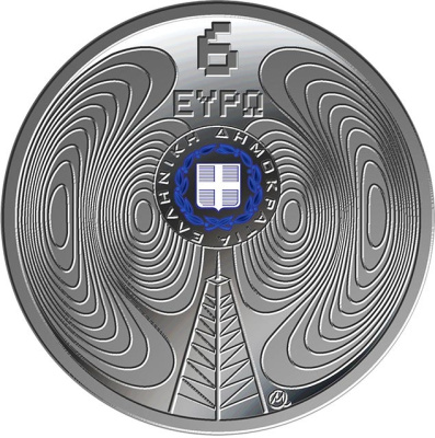 Коллекционная монета Греция 6 евро 2020 75 лет Национальному институту радиовещания фото из магазина евромонета.рф 1