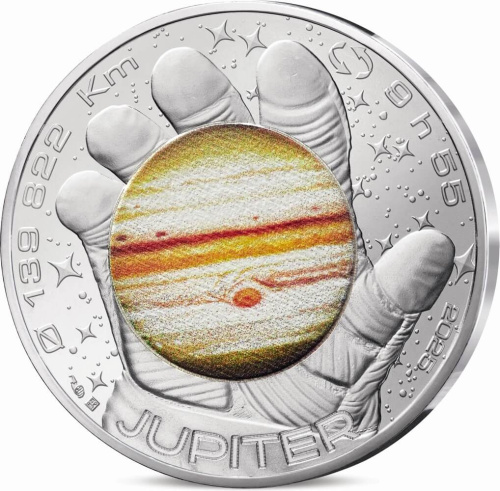 Коллекционная монета Европы Франция 10 евро 2025 Космическая одиссея с Тома Песке - Юпитер | Интернет-магазин евромонета.рф 