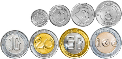 Алжир набор 8 монет 1/2,1,2,5,10,20,50,100 динар 1999-2018  фото из магазина евромонета.рф 1