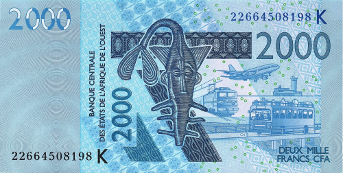 Банкноты Сенегала Сенегал 2000 франков 2022 фото из магазина евромонета.рф