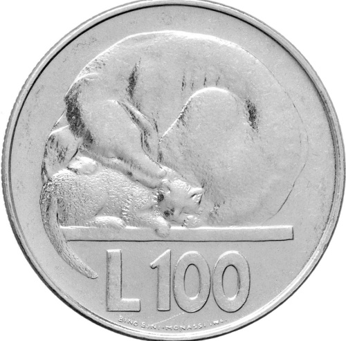 Монеты Сан Марино 100 лир Сан Марино 100 лир 1975 фото из магазина евромонета.рф