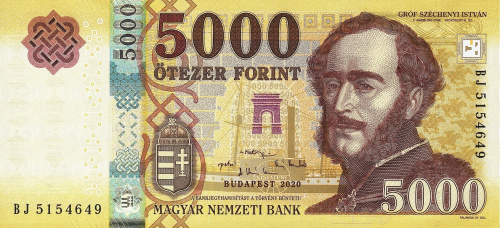 Банкноты Венгрии Венгрия 5000 форинтов 2020 фото из магазина евромонета.рф
