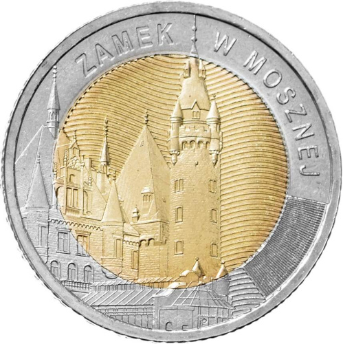 Монеты Польши Польша 2022 5 злотых Замок Мошна фото из магазина евромонета.рф