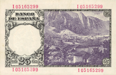 Испания 25 песет 1946 XF  фото из магазина евромонета.рф 1