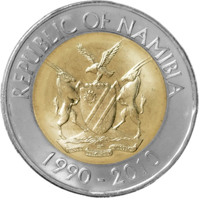 Намибия 10 долларов 2010 20 лет Банку Намибии  фото из магазина евромонета.рф 1