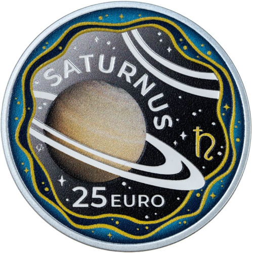 Коллекционная монета Европы Люксембург 25 евро 2026 Солнечная система - Сатурн | Интернет-магазин евромонета.рф 