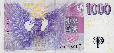 Чехия 1000 крон 2008  фото из магазина евромонета.рф 1