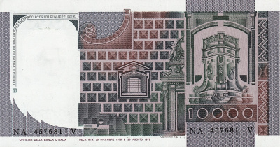 Италия 10000 лир 1976  фото из магазина евромонета.рф 1