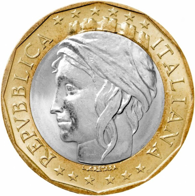 Италия 1000 лир 1998  фото из магазина евромонета.рф 1