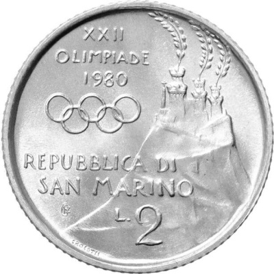 Сан Марино 2 лира 1980  фото из магазина евромонета.рф 1