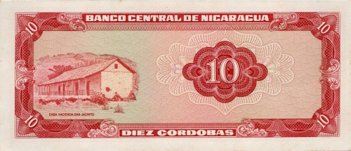 Банкноты Никарагуа Никарагуа 10 кордоба 1972 aUNC фото из магазина евромонета.рф
