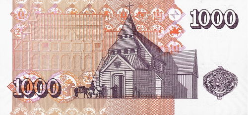 Банкноты Исландии Исландия 1000 крон 2005 фото из магазина евромонета.рф